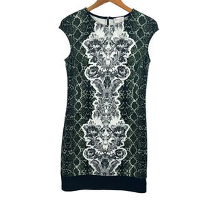 Laundry By Shelli Segal Mixed Print Floral Snakeskin Shift Dress Womens Size 8